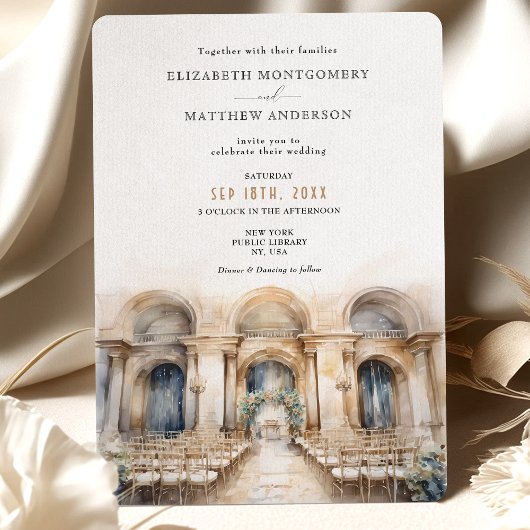 Invitation Bibliothèque publique Mariage de New York