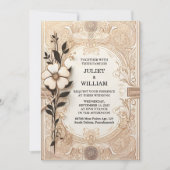 Invitation Bibliothèque Vieux Anglais Club Couverture Mariage (Devant)