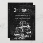 Invitation Bibliothèque Vintage Zodiac (Devant / Derrière)