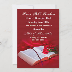 Invitation biblique religieuse (Soie rouge)