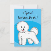 Invitation Bichon frise dog dessin animé (Dos)