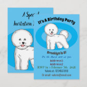 Invitation Bichon frise dog dessin animé (Devant / Derrière)