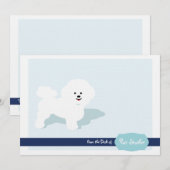 Invitation Bichon Frise personnalisée stationnaire (Devant / Derrière)