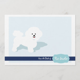 Invitation Bichon Frise personnalisée stationnaire