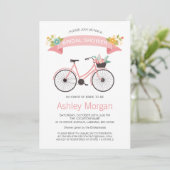 Invitation Bicycle Classy Chic Rose Fête des mariées (Debout devant)