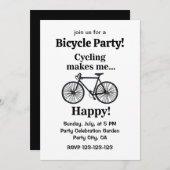 Invitation Bicycle Cycling Biking Party (Devant / Derrière)