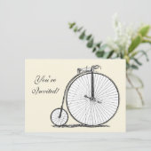 Invitation Bicyclette à grande roue Penny Farthing (Debout devant)