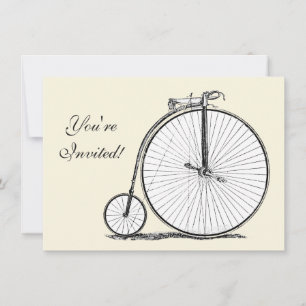 Invitation Bicyclette à grande roue Penny Farthing