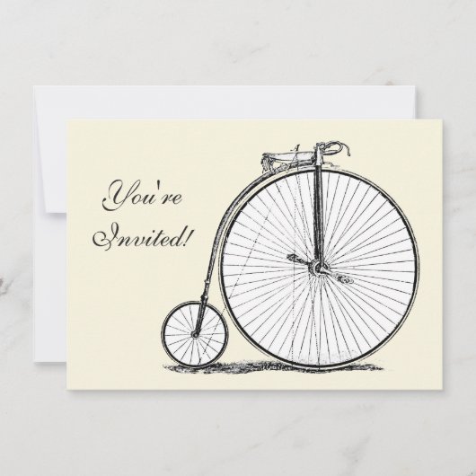 Invitation Bicyclette à grande roue Penny Farthing (Devant)