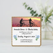 Invitation Bicyclette Amour Enregistrer la Date (Debout devant)
