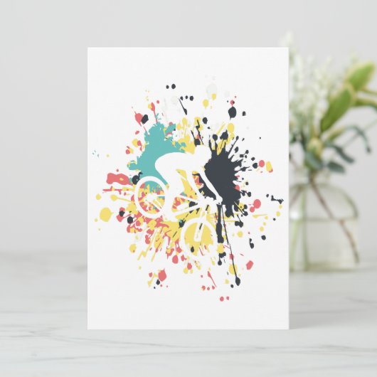 Invitation Bicyclette - Couleur de descente (Debout devant)