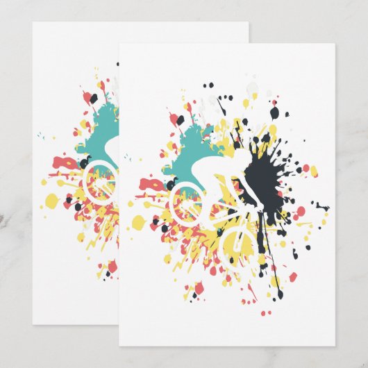 Invitation Bicyclette - Couleur de descente (Devant / Derrière)