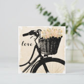 Invitation Bicyclette lunatique avec des fleurs épousant des (Debout devant)