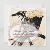 Invitation Bicyclette lunatique avec des fleurs épousant des (Dos)