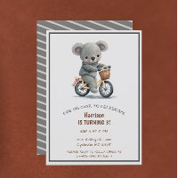 Bicyclette mignonne fête animal troisième annivers