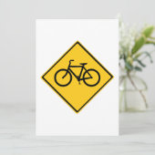 Invitation Bicyclette pour panneau routier (Debout devant)