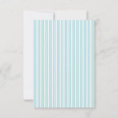 Invitation Bicyclette Retro Tandem Bleu & Blanc Mariage rayé (Dos)