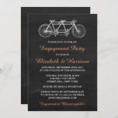 Invitation Bicyclette Tandem Sur Chalkboard Enmanagement Part (Devant / Derrière)
