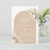 Invitation Biege Pampas Grass Baby Genre Reveal (Debout devant)
