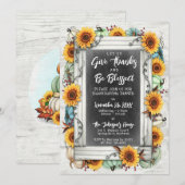 Invitation Bienheureux Thanksgiving Automne Tournesols Dîner  (Devant / Derrière)