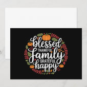 Invitation Bienheureux Thanksgiving en famille (Devant / Derrière)