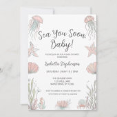 Invitation Bientôt à la mer, bébé adorable, douche de bébé de (Devant)