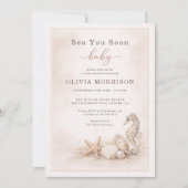 Invitation Bientôt à la mer Bébé Fête de Naissance Océan (Devant)