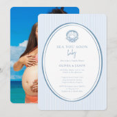 Invitation Bientôt à la mer Bébé Fête de naissance pour coupl (Devant / Derrière)