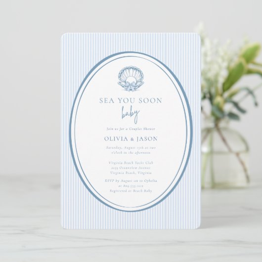 Invitation Bientôt à la mer Bébé Fête de naissance pour coupl (Debout devant)