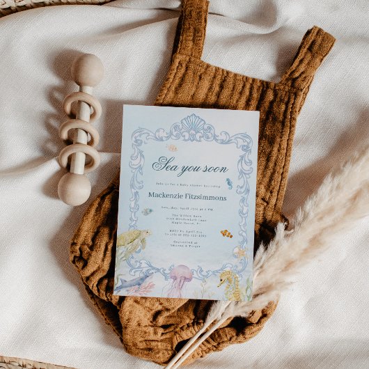 Invitation Bientôt à la mer Bébé Rococo