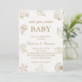 Invitation Bientôt à la mer bébé Shower Neutre (Debout devant)