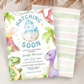 Invitation Bientôt à l'éclosion Garçon Dinosaure Baby Shower