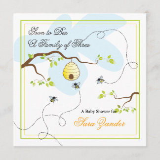 Invitation Bientôt à l'invitation de baby shower d'abeille