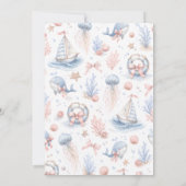 Invitation Bientôt à Vous Bébé Fille Baby Shower (Dos)
