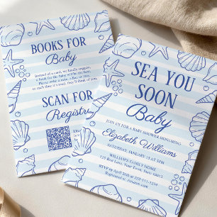 Invitation Bientôt Bébé, Baby Shower Littoral Coquillage