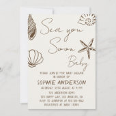 Invitation Bientôt Bébé Boho Coastal Baby Shower  (Devant)