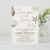 Invitation Bientôt Bébé Boho Coastal Baby Shower  (Debout devant)