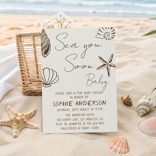 Invitation Bientôt Bébé Boho Coastal Baby Shower 