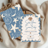Invitation Bientôt Bébé Fête de Naissance Coquillages Côtiers