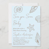 Invitation Bientôt Bébé sur le Rivage Fête de Naissance Thème (Devant)