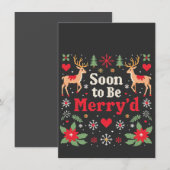 Invitation Bientôt des couples de Noël drôles et joyeux (Devant / Derrière)