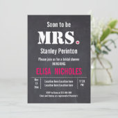 Invitation Bientôt être Mme typographie mariage douche nuptia (Debout devant)