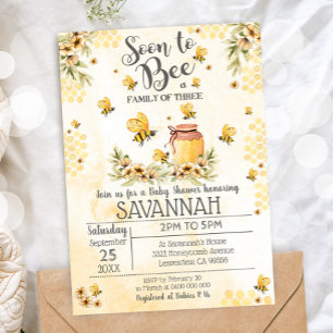 Invitation Bientôt être une famille de 3 Baby showers Invitat