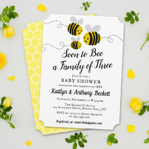 Invitation Bientôt Être Une Famille De Trois BABY SHOWER