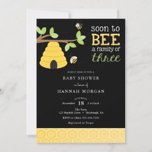 Invitation Bientôt être une famille de trois Baby showers