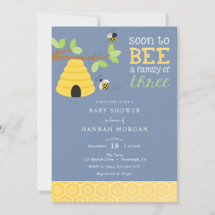 Invitation Bientôt être une famille de trois Baby showers