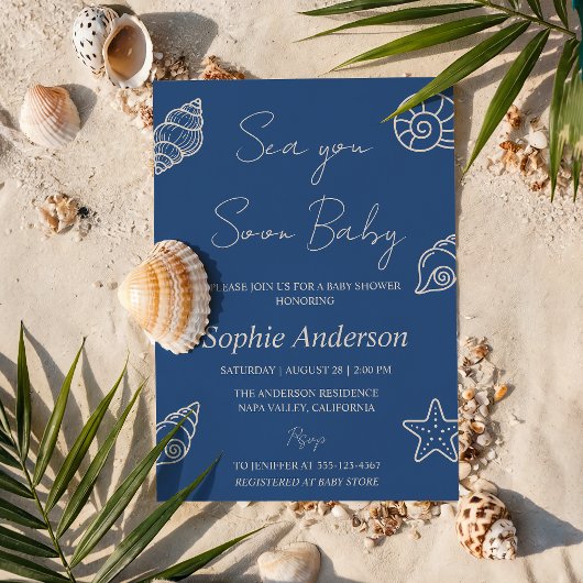 Invitation Bientôt la mer pour bébé