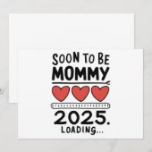 Invitation Bientôt Maman 2025 Maman en route Promue Maman (Devant / Derrière)