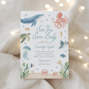 Invitation Bientôt sous la mer Baby Shower