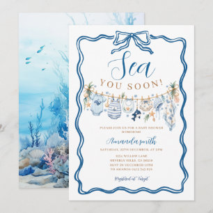 Invitation Bientôt sous les flots Baby Shower Garçon Marin Oc